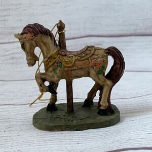 Carousel Horse Figurine Christmas Tree Ornament or Tabletop Decor 2 3/4" Tall